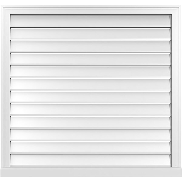 Ekena Millwork Vertical Surface Mount PVC Gable Vent: Functional, w/ 2"W x 2"P Brickmould Sill Frame, 40"W x 38"H - GVPVE40X3803SF