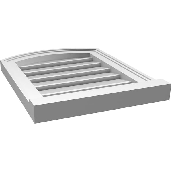 Ekena Millwork Arch Top Surface Mount PVC Gable Vent w/ 2"W x 2"P Brickmould Sill Frame, 16"W x 18"H - GVPAR16X1803SN