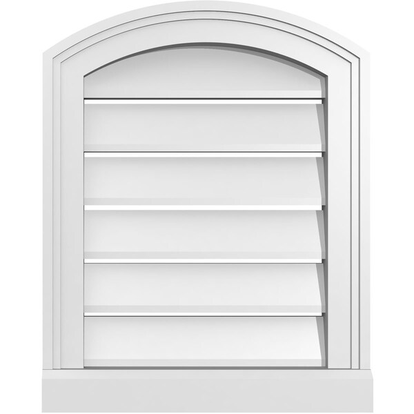 Ekena Millwork Arch Top Surface Mount PVC Gable Vent w/ 2"W x 2"P Brickmould Sill Frame, 16"W x 18"H - GVPAR16X1803SN