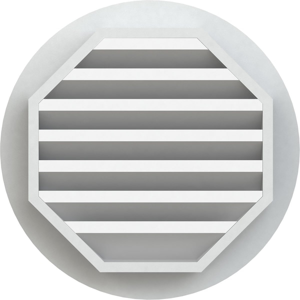 Ekena Millwork Round Gable Vent Functional, PVC Gable Vent w/ 1" x 4" Flat Trim Frame, 14"W x 14"H - GVPRO14X1401FUN