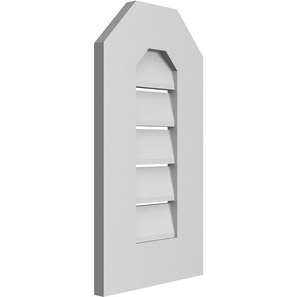 Ekena Millwork Octagonal Top Surface Mount PVC Gable Vent: Functional, w/ 3-1/2"W x 1"P Standard Frame, 12"W x 22"H - GVPOT12X2201SF