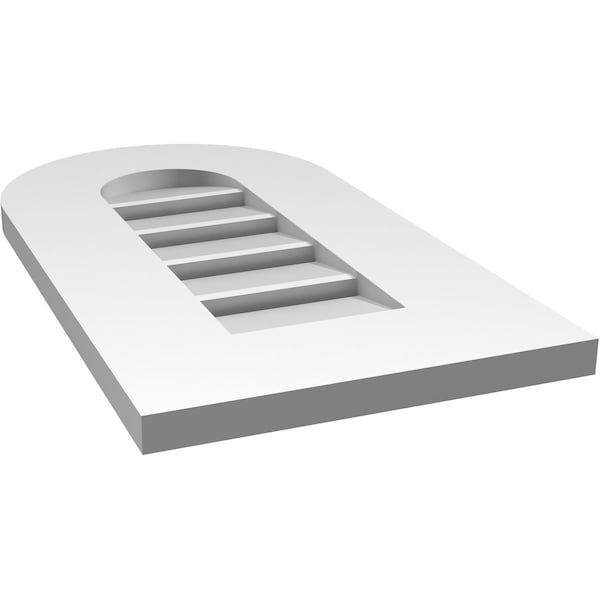 Ekena Millwork Round Top Surface Mount PVC Gable Vent: Functional, w/ 3-1/2"W x 1"P Standard Frame, 12"W x 22"H - GVPRT12X2201SF
