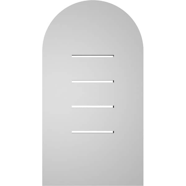 Ekena Millwork Round Top Surface Mount PVC Gable Vent: Functional, w/ 3-1/2"W x 1"P Standard Frame, 12"W x 22"H - GVPRT12X2201SF