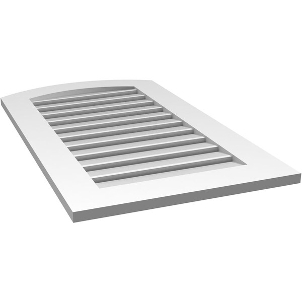 Ekena Millwork Arch Top Surface Mount PVC Gable Vent: Non-Functional, w/ 3-1/2"W x 1"P Standard Frame, 22"W x 36"H - GVPAR22X3601SN
