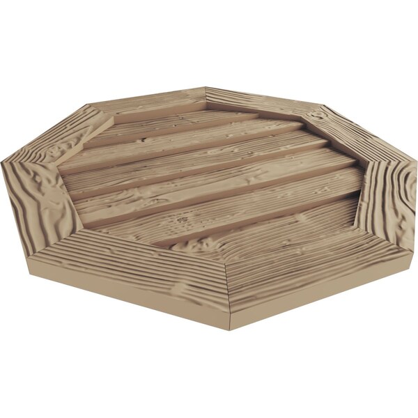 Ekena Millwork Timberthane Sandblasted Octagonal Faux Wood Non-Functional Gable Vent, Primed Tan, 36"W x 36"H - GVUROC36X36DSDPR