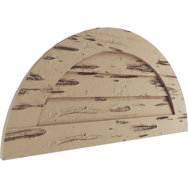Ekena Millwork Timberthane Pecky Cypress Half Round Faux Wood Non-Functional Gable Vent, Primed Tan, 30"W x 15"H - GVURHR30X15DPCPR