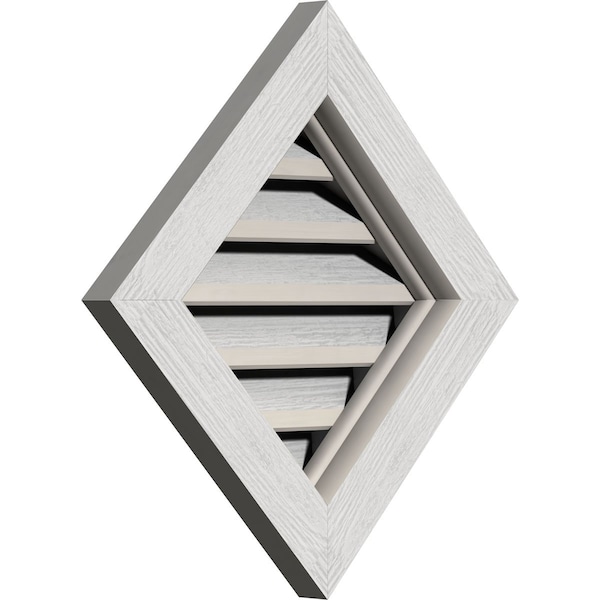 Ekena Millwork Diamond Gable Vent, Functional, Western Red Cedar Gable Vent w/ Brick Mould Face Frame, 12"W x 12"H - GVWDI12X1200RFPWR
