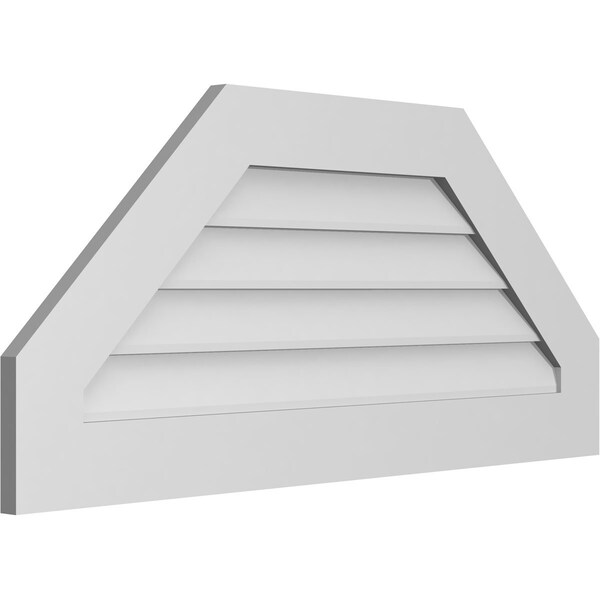 Ekena Millwork Octagonal Top Surface Mount PVC Gable Vent w/ 3-1/2"W x 1"P Standard Frame, 40"W x 18"H - GVPOT40X1801SN