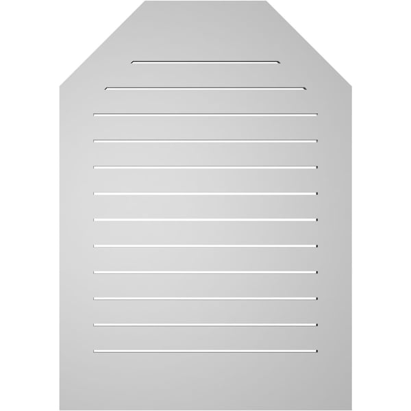 Ekena Millwork Octagonal Top Surface Mount PVC Gable Vent: Functional, w/ 3-1/2"W x 1"P Standard Frame, 30"W x 42"H - GVPOT30X4201SF