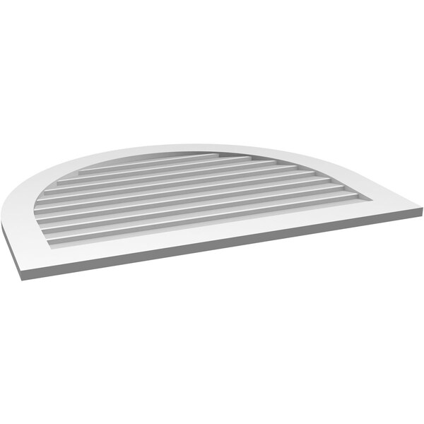 Ekena Millwork Round Top Surface Mount PVC Gable Vent: Non-Functional, w/ 3-1/2"W x 1"P Standard Frame, 42"W x 32"H - GVPRT42X3201SN