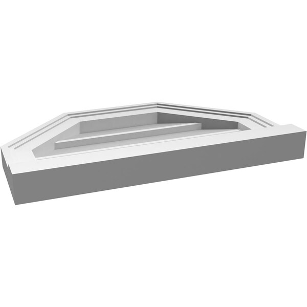 Ekena Millwork Octagonal Top Surface Mount PVC Gable Vent w/ 2"W x 2"P Brickmould Sill Frame, 20"W x 12"H - GVPOT20X1203SN