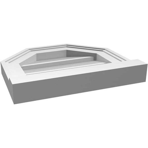 Ekena Millwork Octagonal Top Surface Mount PVC Gable Vent w/ 2"W x 2"P Brickmould Sill Frame, 14"W x 12"H - GVPOT14X1203SN
