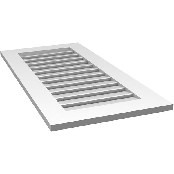 Ekena Millwork Vertical Surface Mount PVC Gable Vent: Functional, w/ 3-1/2"W x 1"P Standard Frame, 20"W x 40"H - GVPVE20X4001SF