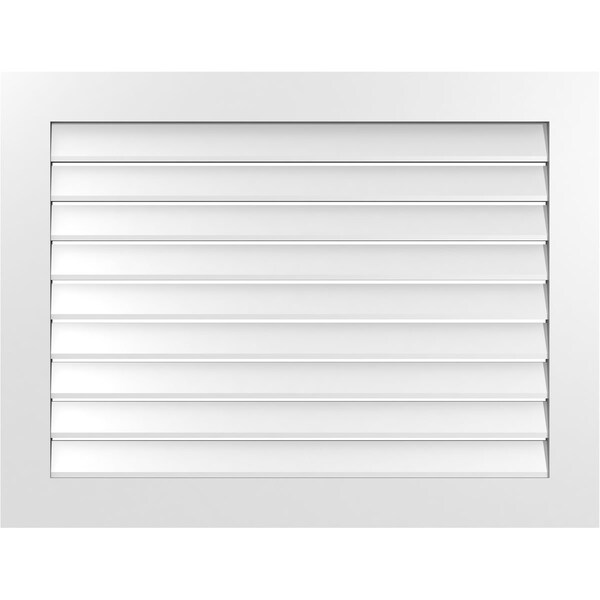 Ekena Millwork Vertical Surface Mount PVC Gable Vent: Functional, w/ 3-1/2"W x 1"P Standard Frame, 42"W x 32"H - GVPVE42X3201SF