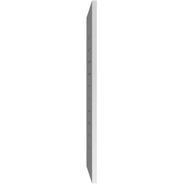 Ekena Millwork Vertical Surface Mount PVC Gable Vent: Functional, w/ 3-1/2"W x 1"P Standard Frame, 14"W x 38"H - GVPVE14X3801SF