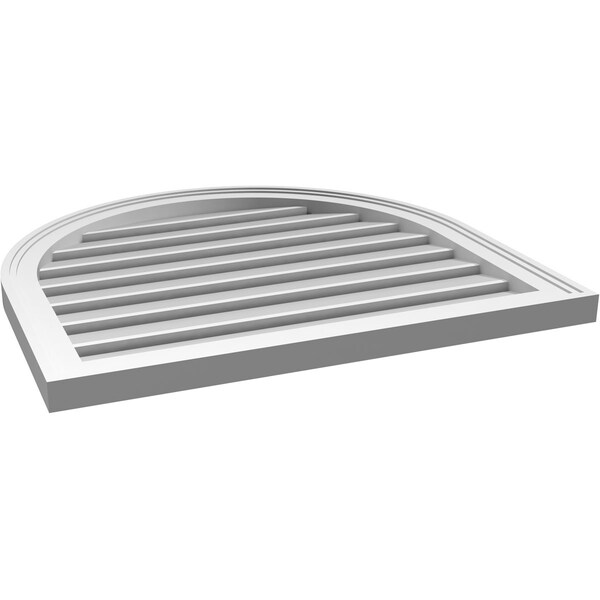 Ekena Millwork Round Top Surface Mount PVC Gable Vent: Functional, w/ 2"W x 1-1/2"P Brickmould Frame, 28"W x 26"H - GVPRT28X2602SF