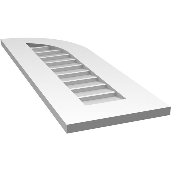 Ekena Millwork Quarter Round Top Right Surface Mount PVC Gable Vent w/ 3-1/2"W x 1"P Standard Frame, 12"W x 34"H - GVPQR12X3401SN