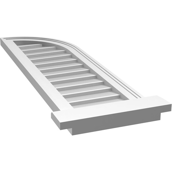 Ekena Millwork Quarter Round Top Right Surface Mount PVC Gable Vent w/ 2"W x 2"P Brickmould Sill Frame, 12"W x 40"H - GVPQR12X4003SN
