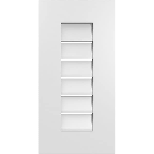 Ekena Millwork Vertical Surface Mount PVC Gable Vent: Functional, w/ 3-1/2"W x 1"P Standard Frame, 12"W x 24"H - GVPVE12X2401SF