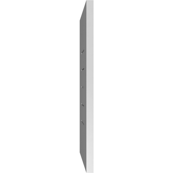 Ekena Millwork Vertical Surface Mount PVC Gable Vent: Functional, w/ 3-1/2"W x 1"P Standard Frame, 12"W x 24"H - GVPVE12X2401SF