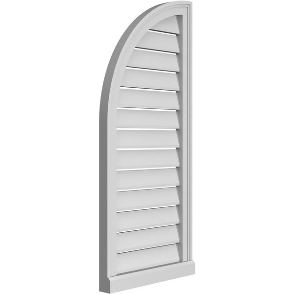 Ekena Millwork Quarter Round Top Left Surface Mount PVC Gable Vent w/ 2"W x 2"P Brickmould Sill Frame, 18"W x 40"H - GVPQL18X4003SF