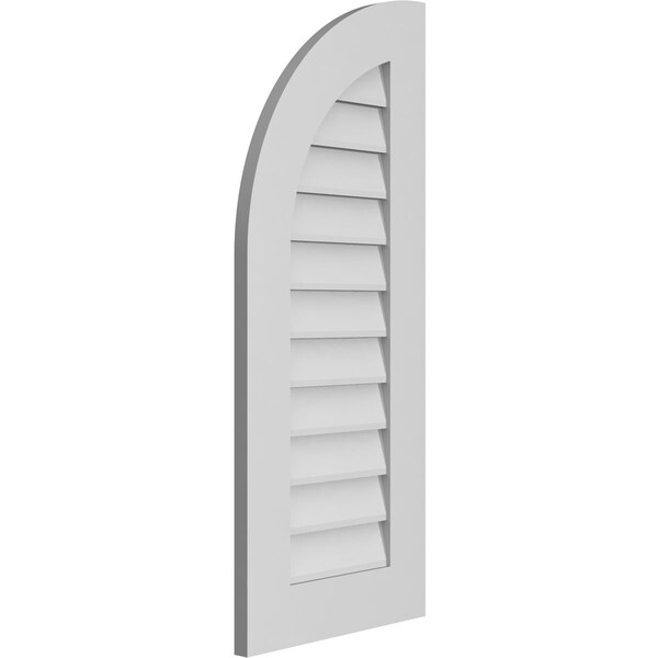 Ekena Millwork Quarter Round Top Left Surface Mount PVC Gable Vent w/ 3-1/2"W x 1"P Standard Frame, 16"W x 38"H - GVPQL16X3801SN