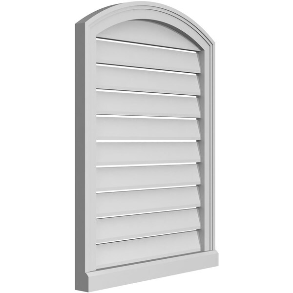 Ekena Millwork Arch Top Surface Mount PVC Gable Vent w/ 2"W x 2"P Brickmould Sill Frame, 24"W x 30"H - GVPAR24X3003SN