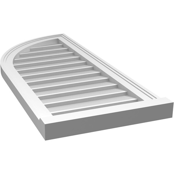 Ekena Millwork Quarter Round Top Left Surface Mount PVC Gable Vent w/ 2"W x 2"P Brickmould Sill Frame, 16"W x 36"H - GVPQL16X3603SN
