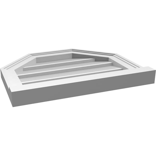 Ekena Millwork Octagonal Top Surface Mount PVC Gable Vent w/ 2"W x 2"P Brickmould Sill Frame, 20"W x 16"H - GVPOT20X1603SN
