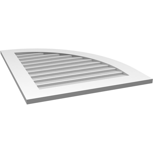 Ekena Millwork Quarter Round Top Right Surface Mount PVC Gable Vent w/ 3-1/2"W x 1"P Standard Frame, 28"W x 34"H - GVPQR28X3401SN