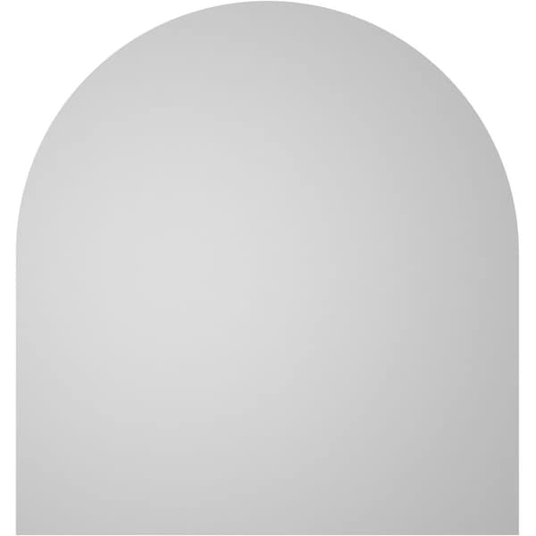 Ekena Millwork Round Top Surface Mount PVC Gable Vent: Non-Functional, w/ 3-1/2"W x 1"P Standard Frame, 32"W x 34"H - GVPRT32X3401SN