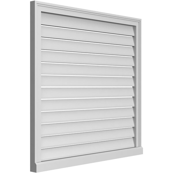 Ekena Millwork Vertical Surface Mount PVC Gable Vent: Functional, w/ 2"W x 2"P Brickmould Sill Frame, 38"W x 36"H - GVPVE38X3603SF
