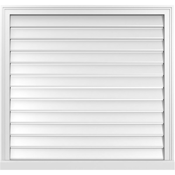 Ekena Millwork Vertical Surface Mount PVC Gable Vent: Functional, w/ 2"W x 2"P Brickmould Sill Frame, 38"W x 36"H - GVPVE38X3603SF