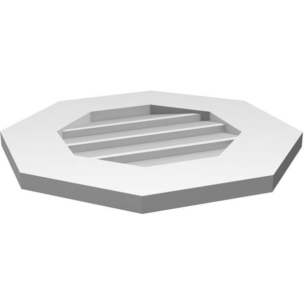 Ekena Millwork Octagonal Surface Mount PVC Gable Vent: Non-Functional, w/ 3-1/2"W x 1"P Standard Frame, 18"W x 18"H - GVPOC18X1801SN