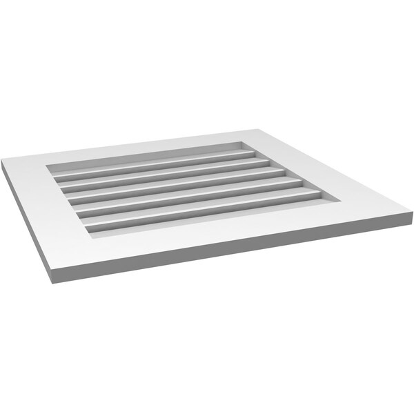 Ekena Millwork Vertical Surface Mount PVC Gable Vent: Functional, w/ 3-1/2"W x 1"P Standard Frame, 26"W x 24"H - GVPVE26X2401SF