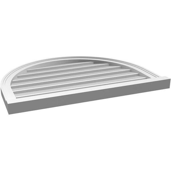 Ekena Millwork Round Top Surface Mount PVC Gable Vent w/ 2"W x 2"P Brickmould Sill Frame, 32"W x 24"H - GVPRT32X2403SN