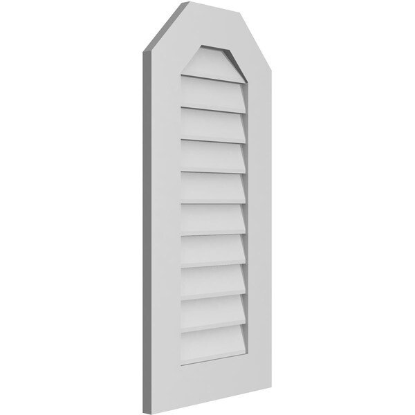 Ekena Millwork Octagonal Top Surface Mount PVC Gable Vent w/ 3-1/2"W x 1"P Standard Frame, 16"W x 34"H - GVPOT16X3401SN