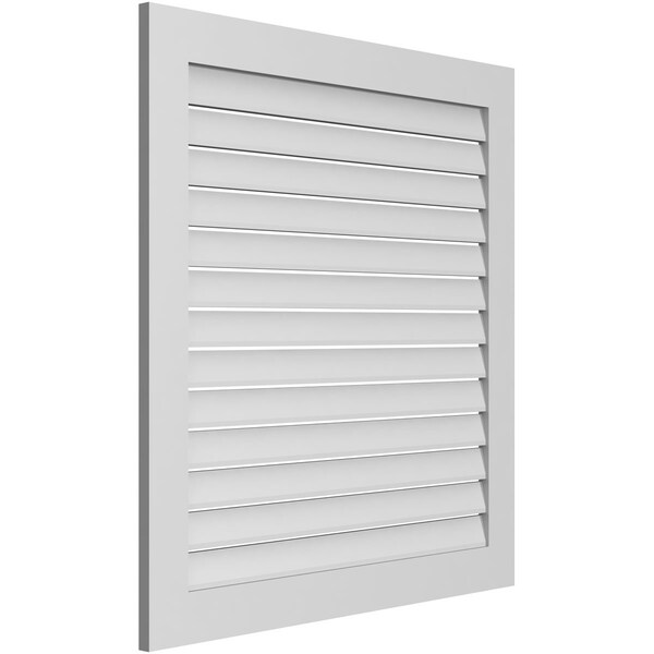 Ekena Millwork Vertical Surface Mount PVC Gable Vent: Functional, w/ 3-1/2"W x 1"P Standard Frame, 40"W x 42"H - GVPVE40X4201SF