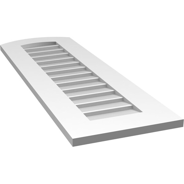Ekena Millwork Arch Top Surface Mount PVC Gable Vent: Functional, w/ 3-1/2"W x 1"P Standard Frame, 14"W x 42"H - GVPAR14X4201SF