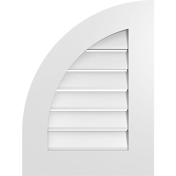 Ekena Millwork Quarter Round Top Left Surface Mount PVC Gable Vent w/ 3-1/2"W x 1"P Standard Frame, 18"W x 24"H - GVPQL18X2401SF