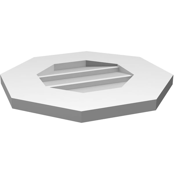 Ekena Millwork Octagonal Surface Mount PVC Gable Vent: Non-Functional, w/ 3-1/2"W x 1"P Standard Frame, 16"W x 16"H - GVPOC16X1601SN