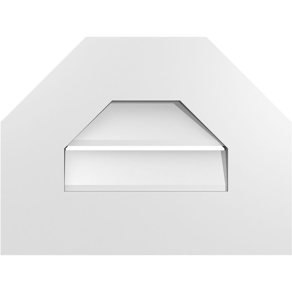 Ekena Millwork Octagonal Top Surface Mount PVC Gable Vent: Functional, w/ 3-1/2"W x 1"P Standard Frame, 16"W x 12"H - GVPOT16X1201SF