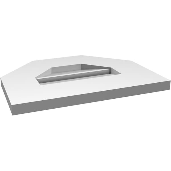 Ekena Millwork Octagonal Top Surface Mount PVC Gable Vent: Functional, w/ 3-1/2"W x 1"P Standard Frame, 16"W x 12"H - GVPOT16X1201SF