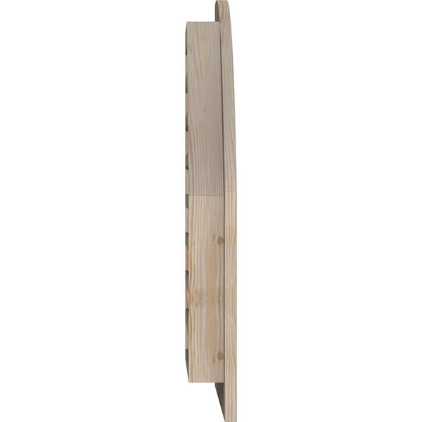 Ekena Millwork Quarter Round Top Left Functional, Pine Gable Vent w/ 1" x 4" Flat Trim Frame, 06"W x 14"H - GVWQL06X1401SFUPI