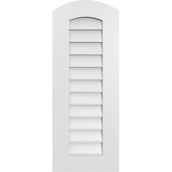 Ekena Millwork Arch Top Surface Mount PVC Gable Vent: Functional, w/ 3-1/2"W x 1"P Standard Frame, 14"W x 36"H - GVPAR14X3601SF