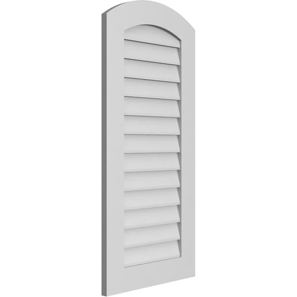 Ekena Millwork Arch Top Surface Mount PVC Gable Vent: Functional, w/ 3-1/2"W x 1"P Standard Frame, 20"W x 42"H - GVPAR20X4201SF