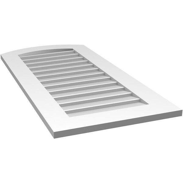 Ekena Millwork Arch Top Surface Mount PVC Gable Vent: Functional, w/ 3-1/2"W x 1"P Standard Frame, 20"W x 42"H - GVPAR20X4201SF