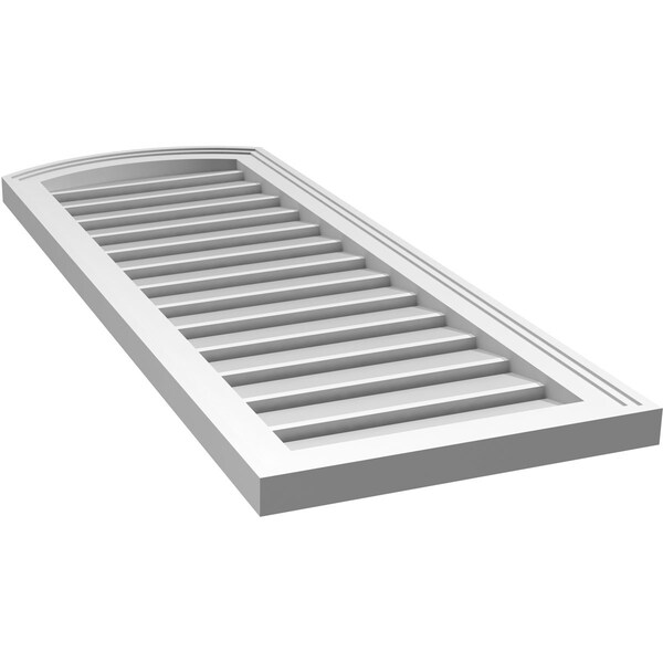 Ekena Millwork Arch Top Surface Mount PVC Gable Vent: Non-Functional, w/2"W x 1-1/2"P Brickmould Frame, 16"W x 40"H - GVPAR16X4002SN