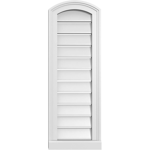 Ekena Millwork Arch Top Surface Mount PVC Gable Vent w/ 2"W x 2"P Brickmould Sill Frame, 12"W x 32"H - GVPAR12X3203SN