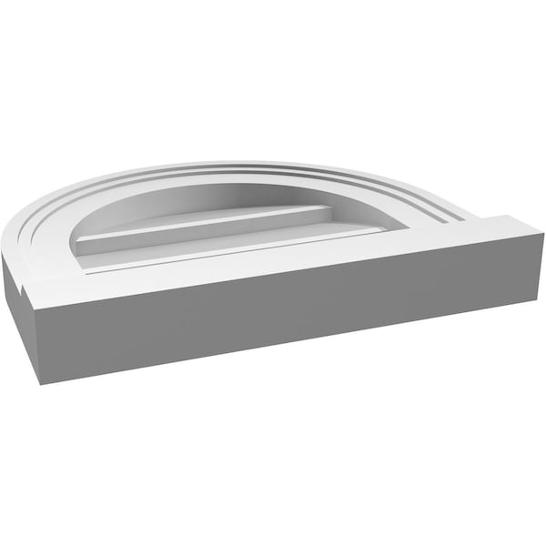 Ekena Millwork Round Top Surface Mount PVC Gable Vent w/ 2"W x 2"P Brickmould Sill Frame, 14"W x 12"H - GVPRT14X1203SN